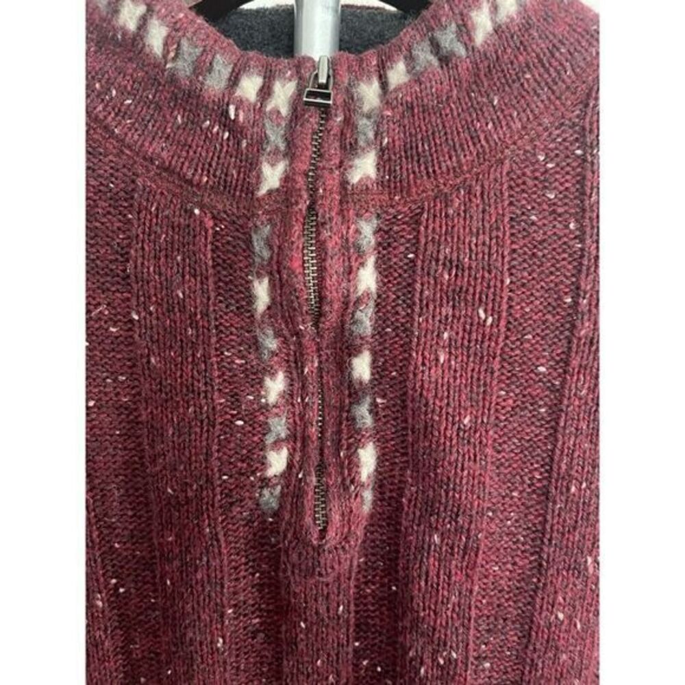 Woolrich Quarter Zip Sweater Size Large Women's Wine Red - Picture 3 of 10